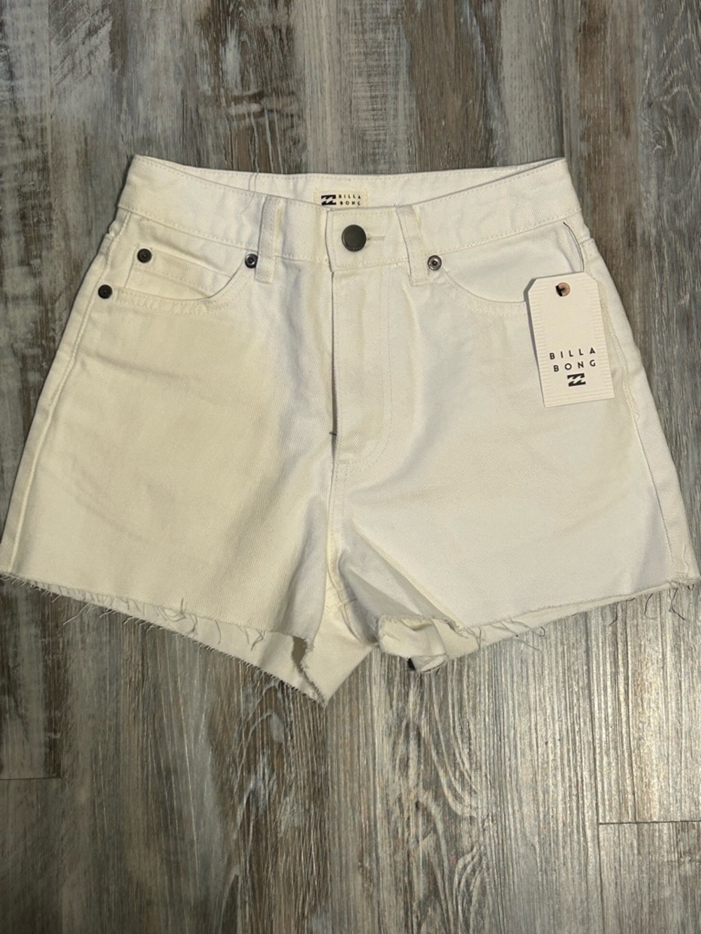 Billabong High Tides white denim shorts
